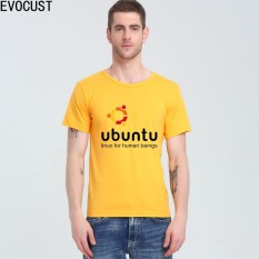 Jual Seksi Modis Ubuntu Linux Bagi Manusia Dicetak Kustom Kaus Katun untuk Pria Oranye-Internasional