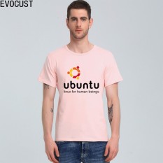 Jual Seksi Modis Ubuntu Linux Bagi Manusia Dicetak Kustom Kaus Katun untuk Pria Merah Muda-Internasional