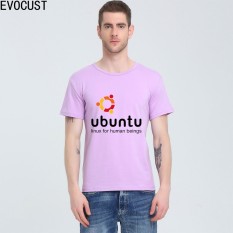 Jual Seksi Modis Ubuntu Linux Bagi Manusia Dicetak Kustom Kaus Katun untuk Pria Ungu-Internasional