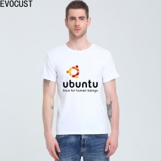 Jual Seksi Modis Ubuntu Linux Bagi Manusia Dicetak Kustom Kaus Katun untuk Pria Putih-Internasional