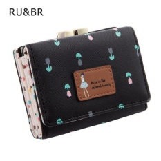 Jual Hot Fashion Wanita Dompet Korea Versi Indah Fashion Pencetakan Koin Saku Bagian Pendek HASP Wristlet Dompet Tangan Dompet- INTL