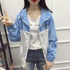 Hot Jual Perancang Pakaian Pelindung Sinar Matahari UV Lengan Panjang Wanita Pantai Memakai Pakaian Luar Tabir Surya Mantel Kuning + Putih-Internasional