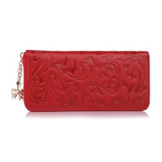 Jual Hot Dompet Kulit Asli Wanita Zipper Sekitar Dompet Pola Bunga Celana Panjang Wanita Tas Tas-Intl