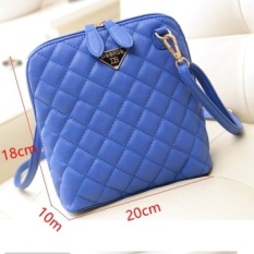 Jual Hot! Wanita Fashion Kulit Kecil Kotak-kotak Tas/WomenMessenger Tas (Biru)-Intl