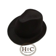 Houseofcuff Topi Fedora Hat  BLACK FEDORA HAT LAKEN