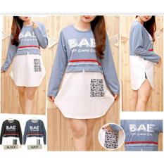 Hoziro - Baju Atasan Blouse Tunik Wanita Lengan Panjang BAE Bahan Denim