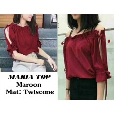 Hoziro - Baju Atasan Blouse Wanita Maria Top Bahan Twistcone