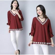 Hoziro - Baju Atasan Blouse Wanita Talie Bahan Velvet