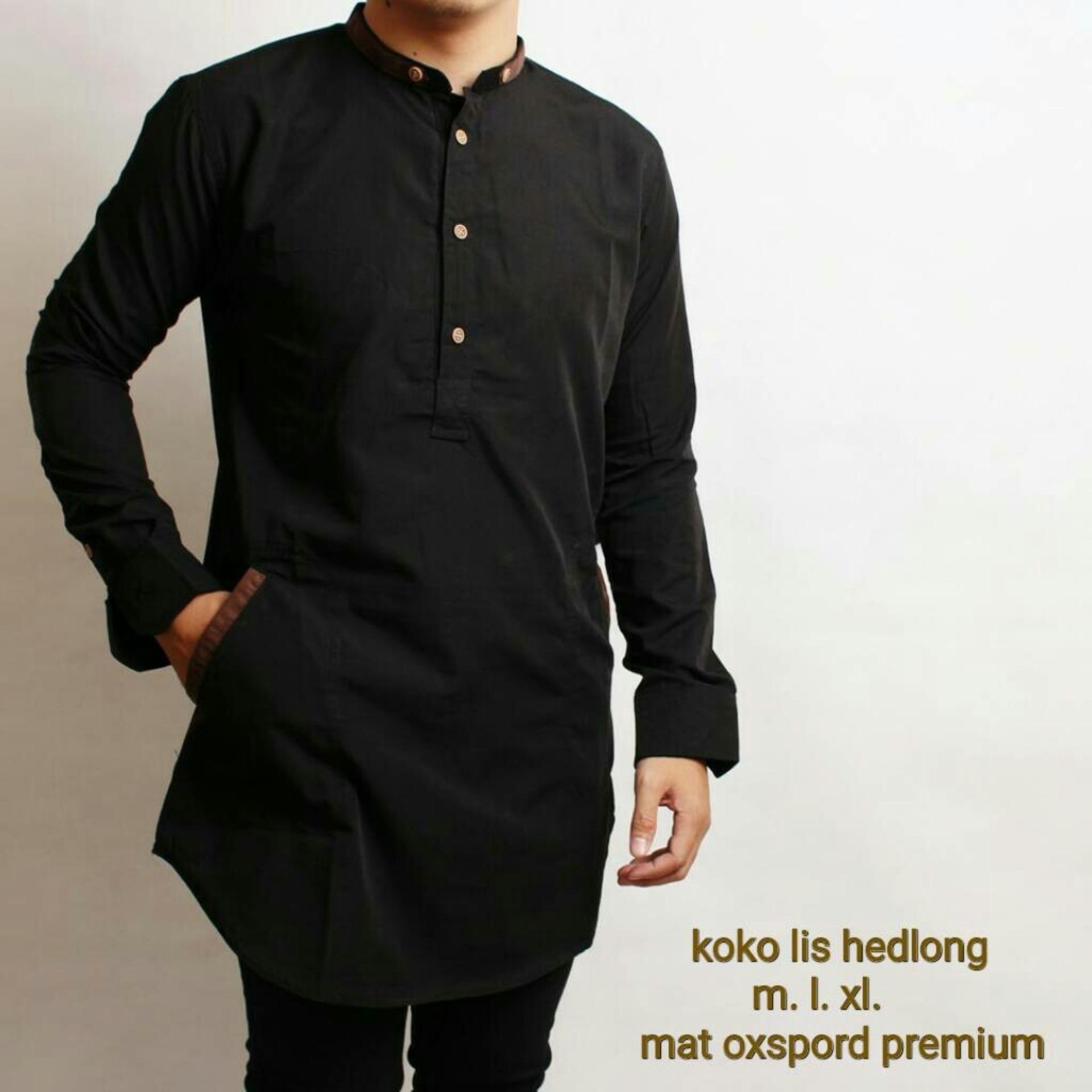 Hp busana Kemeja Koko lengan panjang polos / gamis kemko masa kini