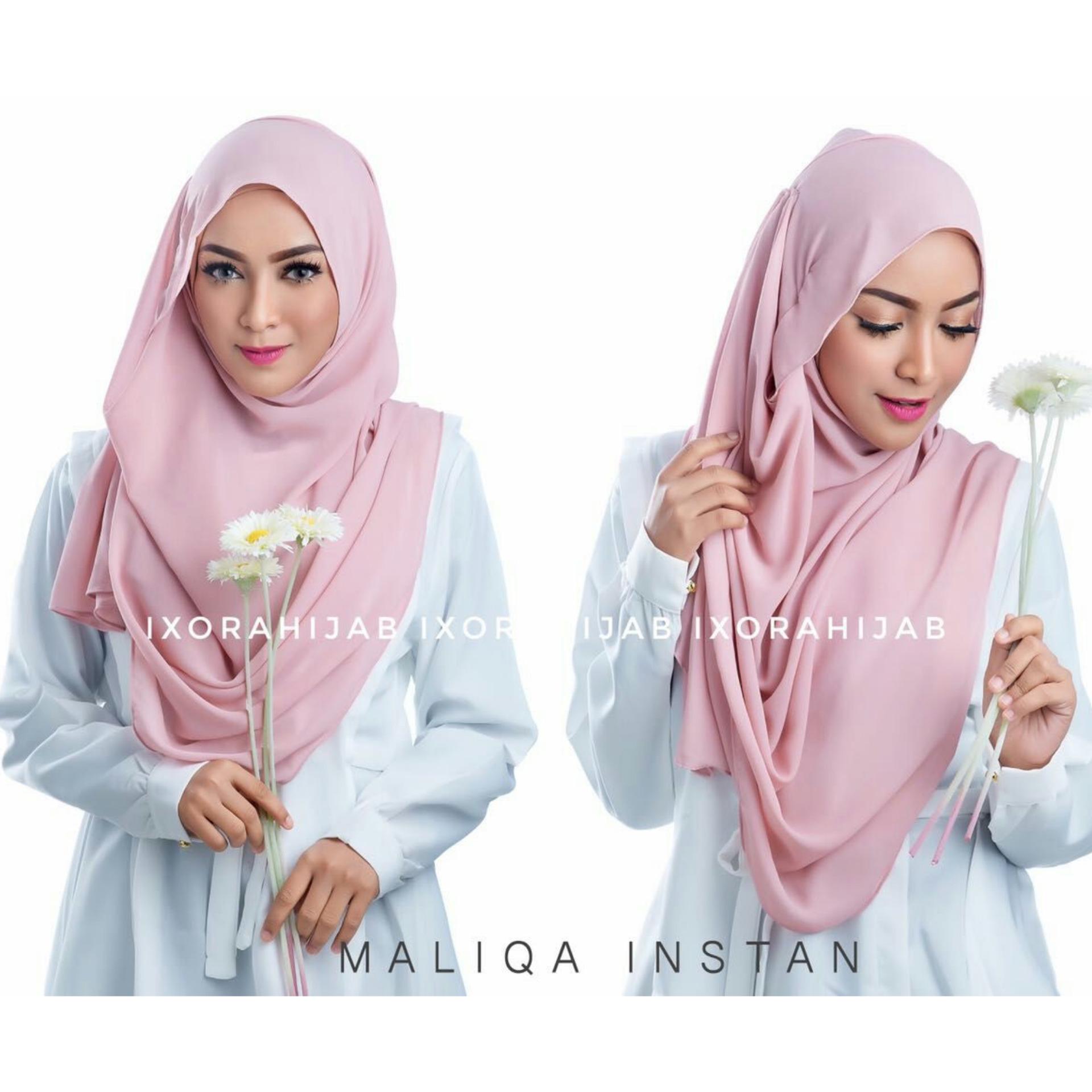 HQo Hijab Kerudung Jilbab Pashmina Instan Maliqa Original – Baby Pink