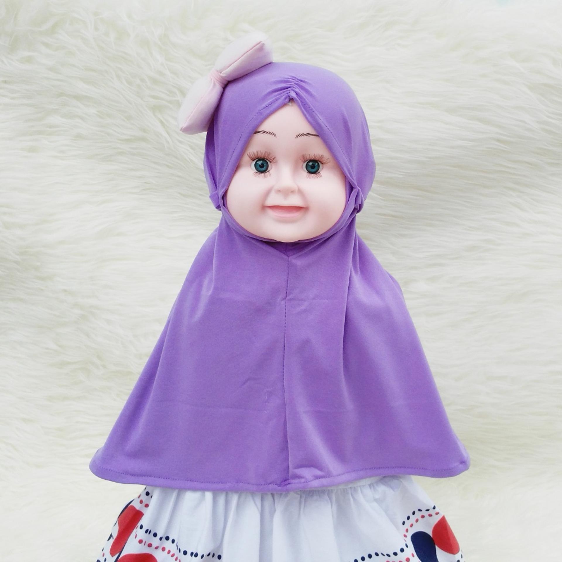 HQo Kerudung Anak Bayi Aisyah Kerut Pita / Jilbab Anak Bayi / Jilbab Bayi / Hijab Pashmina Instan Anak