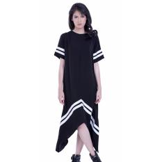 HRCN Dress Panjang Wanita - Bahan Cotton - White Line - HGG 3225