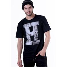 HRCN HBN 0761 kaos h city casual pria - catton pique - bagus( Hitam )
