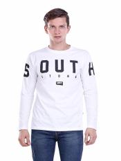 HRCN HDT 0086 kaos oneck/T-shirt lengan panjang pria - bahan cotton combed - bagus dan keren (White)