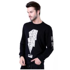 HRCN HGH 0007 kaos lightning seed casual pria - catton combad - keren ( Hitam )