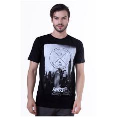 HRCN HGP 0030 kaos black l.a casual pria - catton combad - keren ( Hitam )