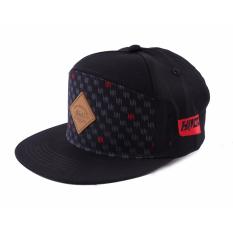 HRCN HGU 8013 topi snap back pria - bahan twill - simple dan keren (Black)