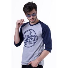 HRCN HMC 0574 kaos reglan casual pria - catton combad - keren ( ABU )