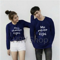 HRV Shop Baju Couple Pasangan Lover - Navy / Baju Pasangan / Sweater Kembar / Couple Sweater / Kaos Pasangan / Kaos Couple/ Kaos Kembar/ T-shirt Couple / Kaos Pria Wanita / Baju Sepasang / Sweater Pasangan
