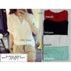HRV Shop Blouse Wanita Mercy - Hijau Muda / Blouse Cewek / Baju Jalan / Atasan Wanita / Blouse Cantik / Fashion Wanita / Blouse Pendek / Kemeja Casual Wanita / Kemeja Kasual Cewek