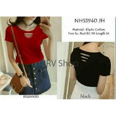 HRV Shop Blouse Wanita Neci - Maroon / Blouse Cewek / Baju Jalan / Atasan Wanita / Blouse Cantik / Fashion Wanita / Blouse Pendek / Kemeja Casual Wanita / Kemeja Kasual Cewek