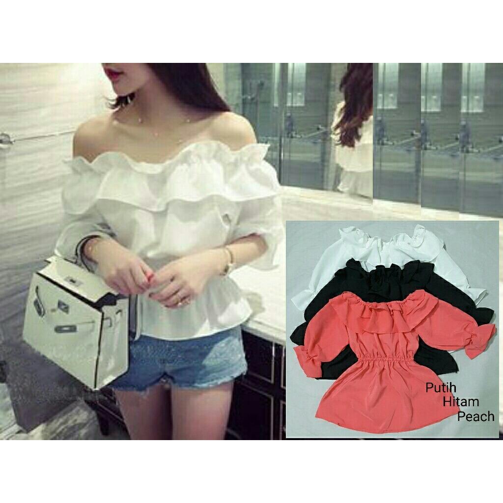 HRV Shop Blouse Wanita Sabrina Yessy / Baju Wanita / Blouse Korea / Atasan Wanita / Baju Formal / Kemeja Wanita / Kemeja Formal / Atasan Muslim / Kemeja Cewek Tunik / Kemeja Kerja