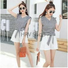 HRV Shop Blouse Wanita Venny Kotak / Blouse Cewek / Baju Jalan / Atasan Wanita / Blouse Cantik / Fashion Wanita / Blouse Pendek / Kemeja Casual Wanita / Kemeja Kasual Cewek