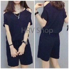 HRV Shop Jumpsuit Wanita Riani - Navy / Jumpsuit Celana / Baju Terusan Wanita / Jumpsuit Cantik / Playsuit Wanita / Jamsuit Wanita / Jumpsuit Cewek / Setelan Jumpsuit