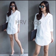 HRV Shop Tunik Wanita Shinta - Putih / Atasan Muslimah / Kemeja Kerja Wanita / Baju Muslim Wanita / Kemeja Casual Wanita / Atasan Wanita / Tunik Murah / Kemeja Formal Wanita / Kemeja Muslimah