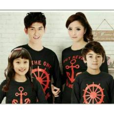 H~Shico - Kaos Couple Family 2 Anak Pd . JANGKAR STEAUL Hitam Kaos Keluarga Kaos Oblong T-Shirt