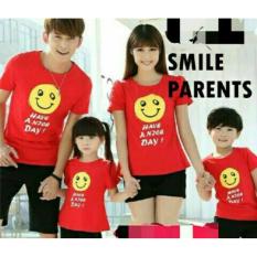 H~Shico - Kaos Couple Family 2 Anak SMILE HAVE A NICE DAY Kaos Keluarga Kaos Oblong T-Shirt