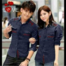 H~Shico Kemeja Couple LOVE LIGHT ( Navi Denim )