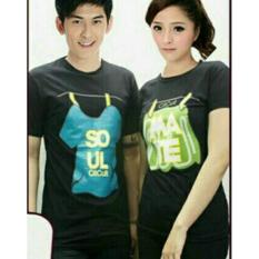 H~Shico T-Shirt Kaos Pasangan Baju Pasangan Kaos Couple SOUL MATE JEMUR Hitam