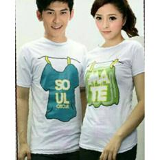 H~Shico T-Shirt Kaos Pasangan Baju Pasangan Kaos Couple SOUL MATE JEMUR Putih