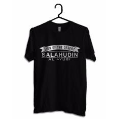 Hujjah Kaos Islam/ Muslim Pria dan Wanita – Salahudin – Hitam – Sablon Putih
