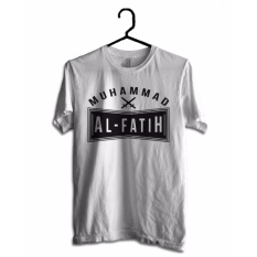 Hujjah Kaos Islam/Muslim Pria dan Wanita - Al Fatih - Kaos Putih Sablon Hitam