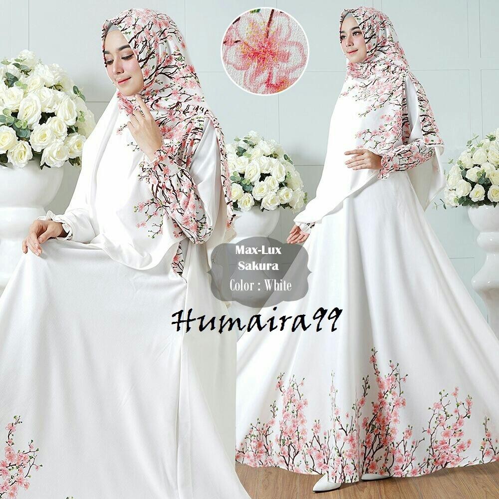 Humaira99 Gamis Syari Muslim Dress Hijab Muslimah Atasan Wanita Maxmara Lux Sakura