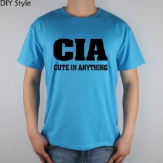 Humor CUTE DALAM SEGALA HAL CIA Pria Lengan Baju T-shirt Baru Kedatangan Fashion Brand T Shirt untuk Pria Musim Panas Tee Biru -Intl