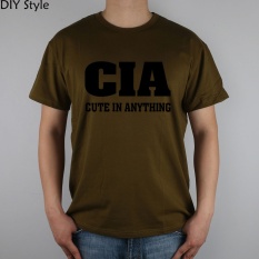 Humor CUTE DALAM SEGALA HAL CIA Pria Lengan Baju T-shirt Baru Kedatangan Fashion Brand T Shirt untuk Pria Musim Panas Tee Brown -Intl
