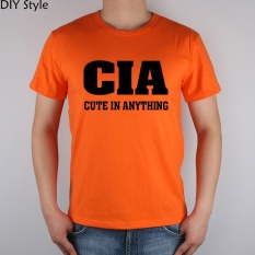Humor CUTE DALAM SEGALA HAL CIA Pria Lengan Baju T-shirt Baru Kedatangan Fashion Brand T Shirt untuk Pria Musim Panas Tee Orange -Intl