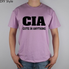 Humor CUTE DALAM SEGALA HAL CIA Pria Lengan Baju T-shirt Baru Kedatangan Fashion Brand T Shirt untuk Pria Musim Panas Tee Ungu -Intl