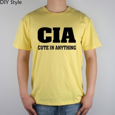 Humor CUTE DALAM SEGALA HAL CIA Pria Lengan Baju T-shirt Baru Kedatangan Fashion Brand T Shirt untuk Pria Musim Panas Tee Kuning -Intl