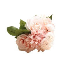 Huohu Buatan Dihasilkan Bunga, Pawaca Mawar Buatan, Dahlia, melaleuca Hampir Alam Aksesoris untuk Pernikahan Dekorasi Rumah (8 Pcs)-Internasional