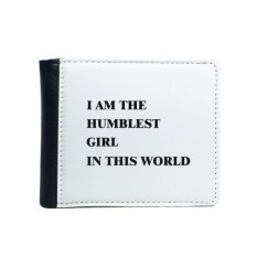 I Am The Humblest Girl Flip Bifold Faux Leather Wallet Multi-Function Card Purse Gift
