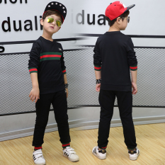 Musim Panas Katun Anak Laki-laki Baru Remaja (Hitam Lengan Panjang)