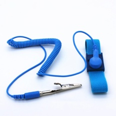 iBelieve Wired Wrist Strap Antistatic Wristband Discharge Cables For Electrician IC PLCC Worker Blue - intl