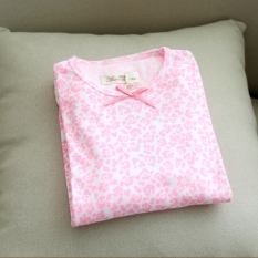 Ibu Cinta Anak-anak Musim Semi Dan Musim Gugur Kapas Pakaian Set (Merah Muda Motif Macan Tutul (Baju Musim Gugur Long Johns))