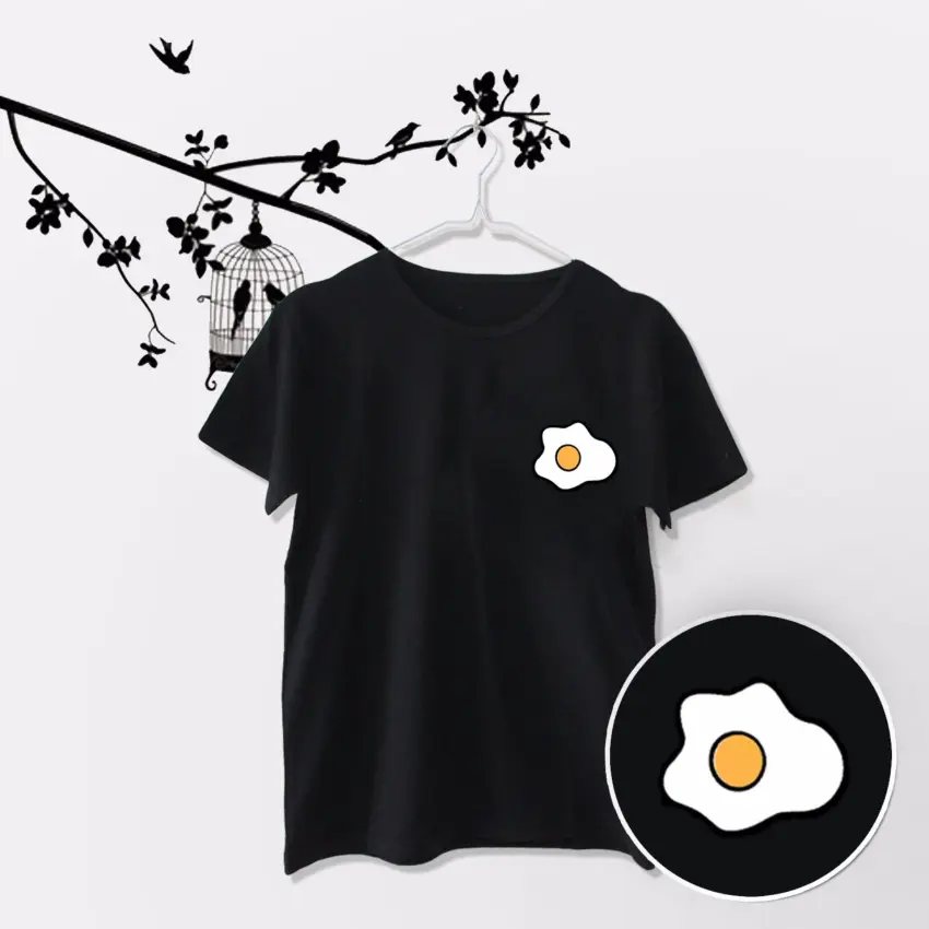 Harga iconic design tumblr tee t shirt kaos wanita pocket egg | HARGALOKA.COM