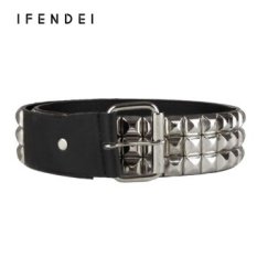 IFENDEI Fashion Rivets Belt Women&Men Hot Luxury Designer Punk PU Leather Belts Unisex 5cm Width Hip Hop Strap Cintos Masculinos - intl