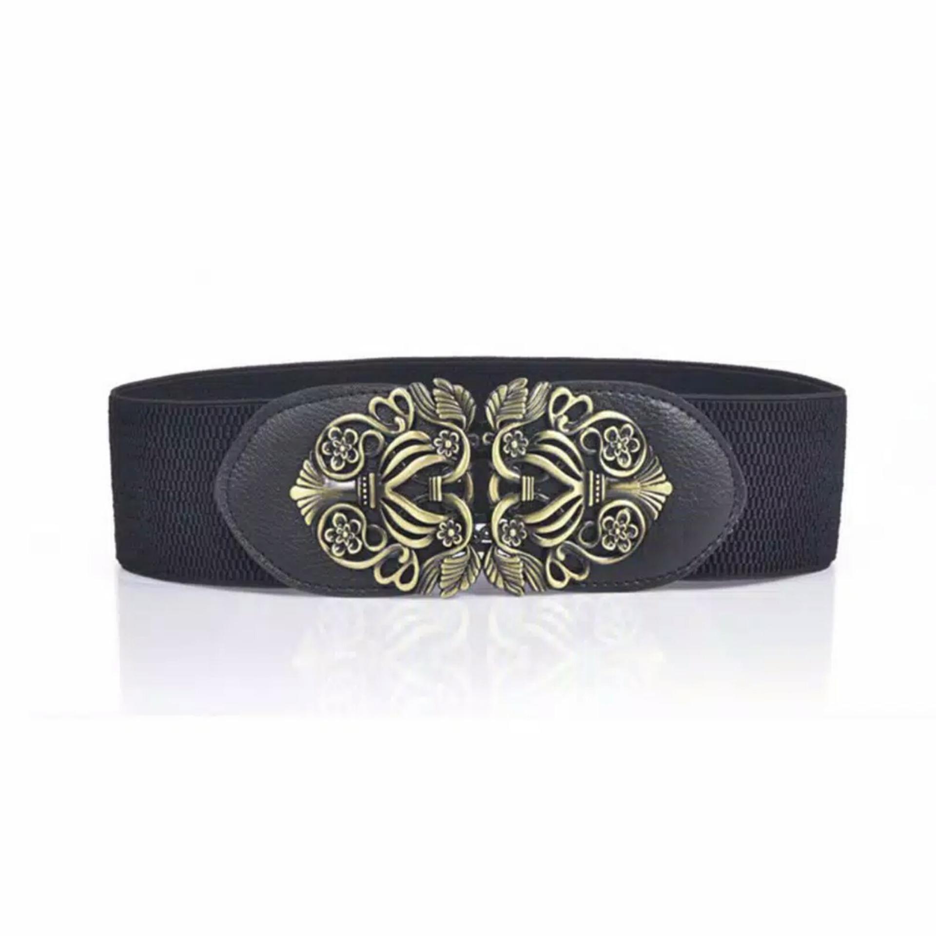 Ikat Pinggang Belt Sabuk Wanita Kait Besi Model Bunga Kembar